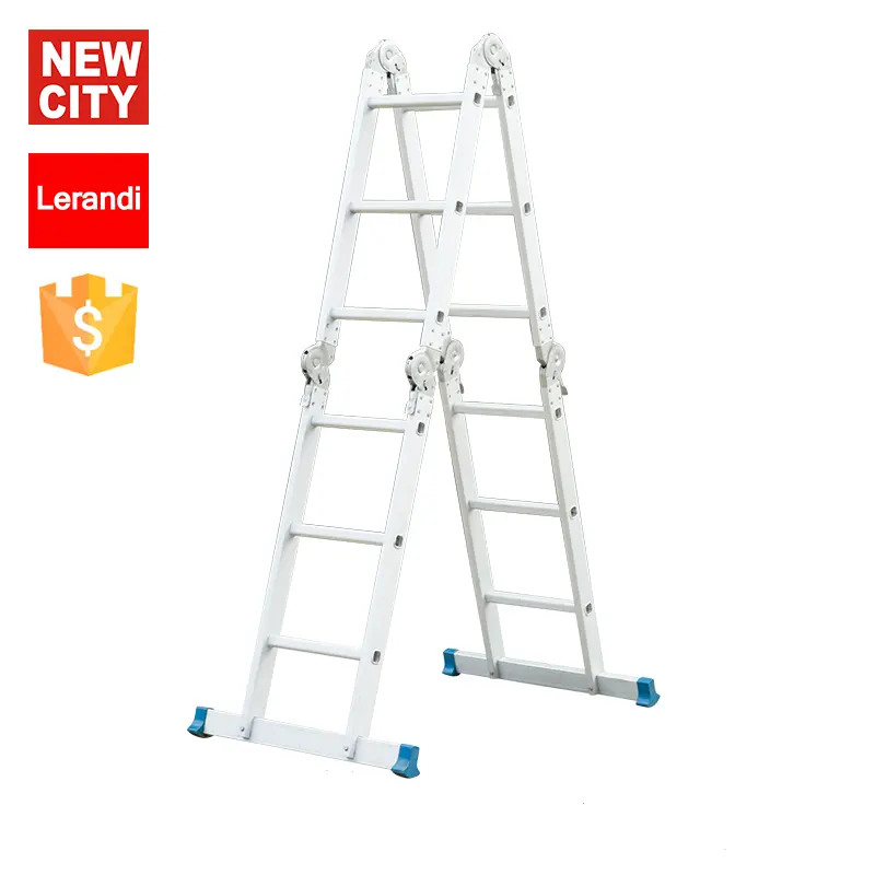 Aluminium Opstapladder Met Opvouwbare Ondersteuningscombinatie Gebogen Brugladder M Type Aluminium Ladder