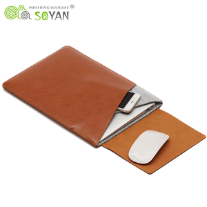 Commercio all'ingrosso Doppio Strato Splice Feltro Cassa di Cuoio Del Computer Portatile 13 14 15.6 pollice Copertura Per <span class=keywords><strong>MacBook</strong></span> 13 - Product Image 5