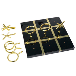 Set da gioco Tris (<span class=keywords><strong>Tic</strong></span> Tac Toe) in stile glamour con finitura oro metallizzato - Product Image 4