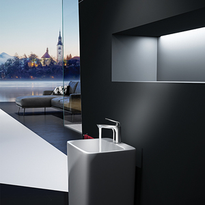 AMAXO Robinet d'eau contemporain professionnel sur mesure monté sur pont <span class=keywords><strong>avec</strong></span> noyau de valve en céramique pour cuisine salle de bain école villa - Product Image 3