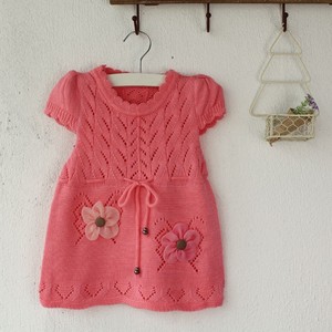 Crochet del fiore del partito dei capretti del vestito della ragazza di usura - Product Image 3