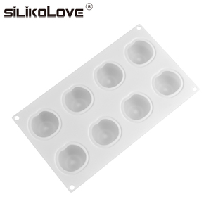 SILIKOLOVE Factory 8 Cavidad <span class=keywords><strong>Forma</strong></span> <span class=keywords><strong>de</strong></span> <span class=keywords><strong>manzana</strong></span> Cake Maker LFGB Platino Antiadherente BPA Libre <span class=keywords><strong>Silicona</strong></span> Moussse Cake Moldes - Product Image 5