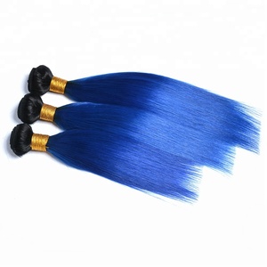 Brasiliano di Alta Qualità cuticola piena 1B/<span class=keywords><strong>Blu</strong></span> umani di remy di estensione dei <span class=keywords><strong>capelli</strong></span> umani di due tonalità di colore ombre <span class=keywords><strong>capelli</strong></span> lisci tesse - Product Image 2