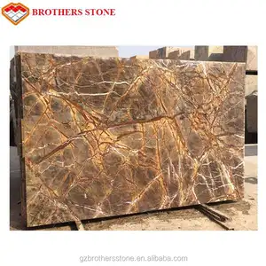 2021 hot sell and good price Polished Indian Rainforest Golden Marble for Tiles Bathroom Flooring