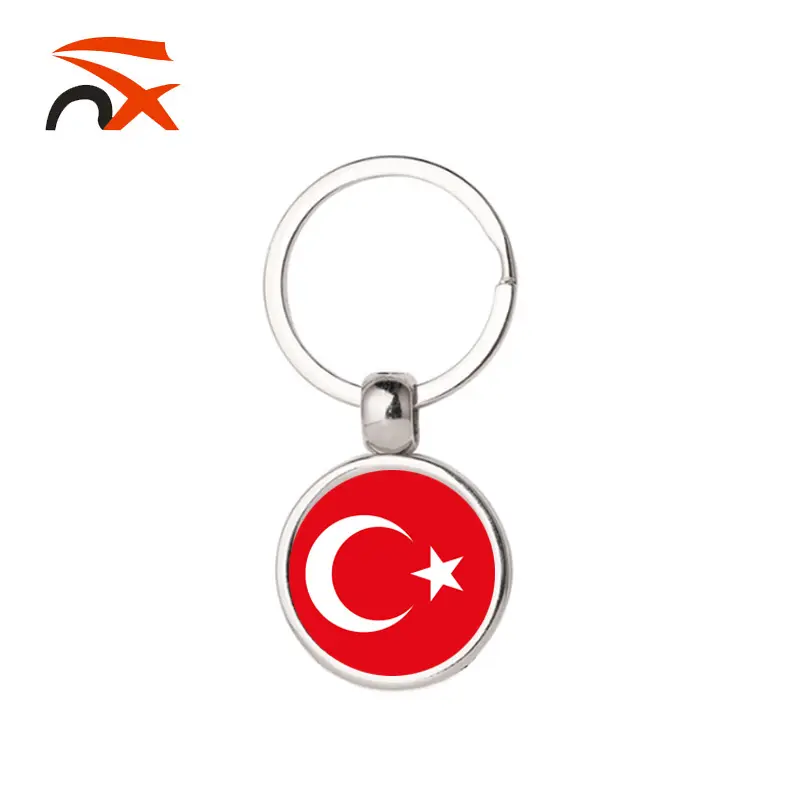 थोक स्टॉक में देश तुर्की झंडा चाबी का गुच्छा
