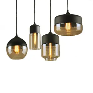 Industrial Style Family Hanging Glass Lanterns Lamps Glass Shade High Quality Hanging Lamps Fixture For Lobby Of Hotel