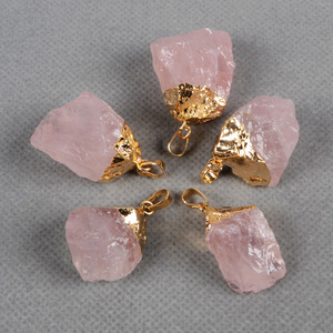 G0067 סיטונאי טבעי מלאך הילת קוורץ גבישי רובי רוז זהב תכשיטי תליון שרשרת - Product Image 2