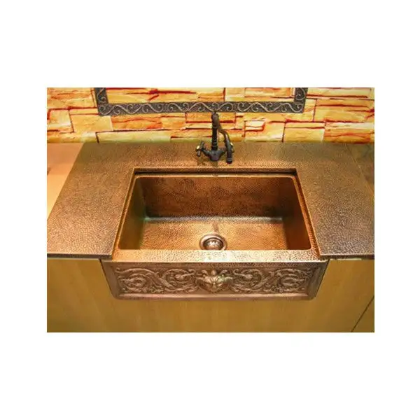 hand hammered Mexican kitchen copper sinks