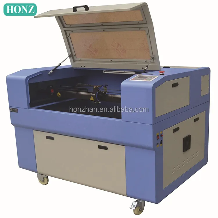 Upgraded Small HZ6040 Laser engraving machine for rubber stamp engraving cutting from HONZHAN factory