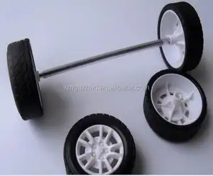 white grey custom color toy car rubber plastic wheel with alxe