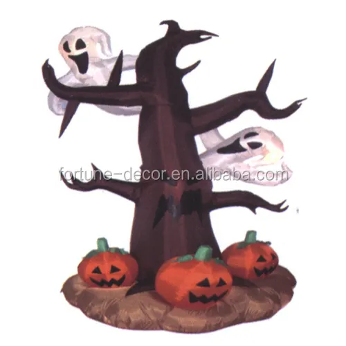 240cm inflatable halloween tree fairy for halloween decoration under the tree are many pumpkins