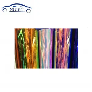 1.35x20m Iridescence Chrome Miroir film Film <span class=keywords><strong>Holographique</strong></span> Arc-En-Ciel enveloppe De Voiture En Vinyle Chromé - Product Image 1