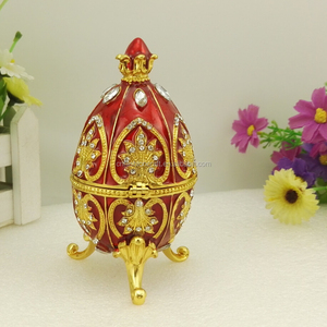 Faberge Ei Stijl Trinket Box Geëmailleerde Sieraden Doos Unieke Decoratieve Metalen Doos Klassieke Ornamenten Cadeau Voor Huisdecoratie,