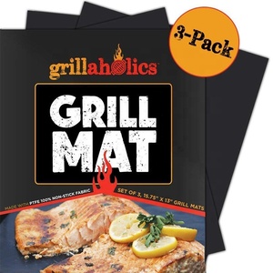 Feuilles de cuisson de Barbecue, pour BBQ à charbon de bois, tapis résistant antiadhésif, plus grand, lot de 3