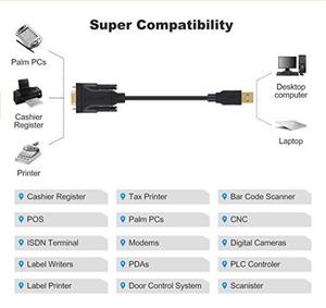 Câble adaptateur RS232 PL2303 compatible avec chipset série DB9 USB 2.0, blindage tressé, gaine PVC, pour <span class=keywords><strong>caisse</strong></span> enregistreuse et modem - Product Image 5