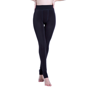Leggings minces d'hiver Super élastiques en faux velours pour femmes pantalons en cachemire chauds de grande taille avec fermeture à la taille élastique <span class=keywords><strong>motif</strong></span> solide - Product Image 4