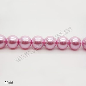 Moda 4 mmm de vidrio cuentas de perlas, perlas de imitación cuentas, de color rosa perla perlas para la fabricación de joyas - Product Image 4