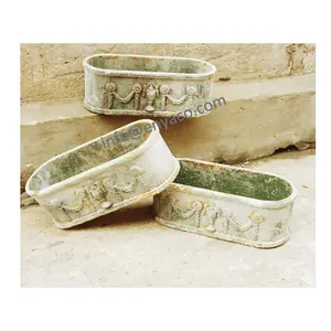 Design Pot Home Garden Antique Decorative Metal Garden Outdoor Patio Jardin Oval Herb Flower Succulent Plant Bowl Planter Pots