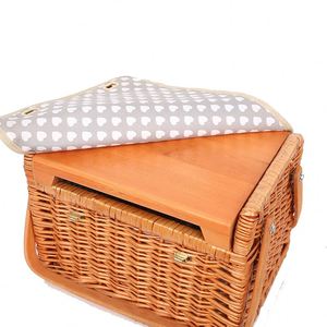 Pemasok Pabrik Keranjang Piknik Rotan Kualitas Terbaik dengan Penutup Kain - Product Image 5