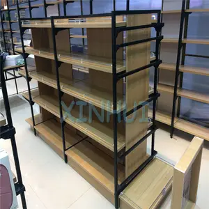 2020 New design wooden supermarket shelf for grocery store packaged foods in retail shop small business