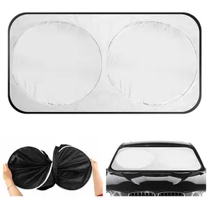 142*67cm Silver and Black Custom Printing Logo Car Front Window Sunshade