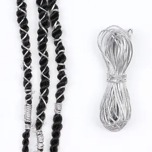 Zoesoul corda de ouro 5 m/pc 1mm, joias metálicas, acessórios para o cabelo, tranças