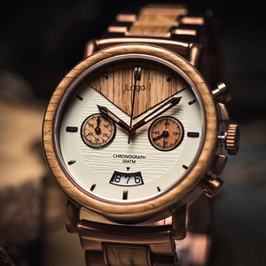 Orologi <span class=keywords><strong>da</strong></span> <span class=keywords><strong>Polso</strong></span> <span class=keywords><strong>in</strong></span> <span class=keywords><strong>Legno</strong></span> e Acciaio per Uomo con Logo Personalizzato, Vetro Zaffiro - Product Image 3