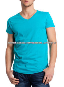 nuevo estilo 2014 algodón blanco v- cuello delgado apretado camiseta con cualquier color para los hombres fabricantes de ropa <span class=keywords><strong>ch</strong></span> - Product Image 5