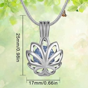 Pendentif en <span class=keywords><strong>perle</strong></span> <span class=keywords><strong>de</strong></span> Lotus en argent, cage, offre spéciale, nouvelle collection K303N08 - Product Image 6