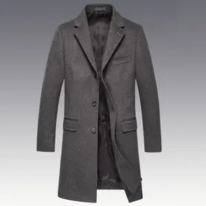 新しいスタイル90% ウール10% カシミアカスタム暖かい裏地ウインドブレーカー男性用オーバーコート
