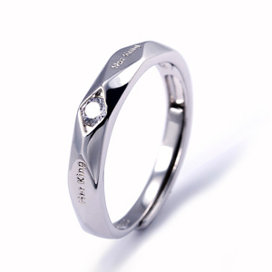 Conjunto de anel de casamento e noivado, tamanho coreano ajustável anel de rei e rainha