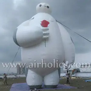 Hot Koop 8 m Grote Hero 6 Baymax Opblaasbare PVC Robot Baymax, aanpassen reclame ballon china leverancier H3116