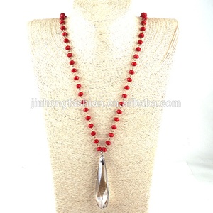 Femmes Collier Ethnique Bijoux Mode Bohème Tribal Cristal Verre Chapelet Chaîne Longue En Cristal Charme Pendentif Collier - Product Image 4