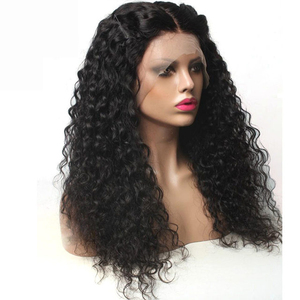 humano onda de agua virginal brasileño peluca llena del cordón rayita Natural rizado Frotal peluca para las mujeres negras - Product Image 1
