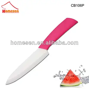6 "rosa alça de cerâmica faca do chef