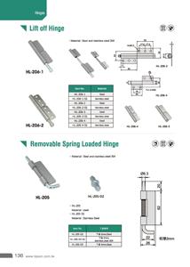 Charnières à ressort amovibles pour armoire industrielle HL-205-SS SUS304 - Product Image 2