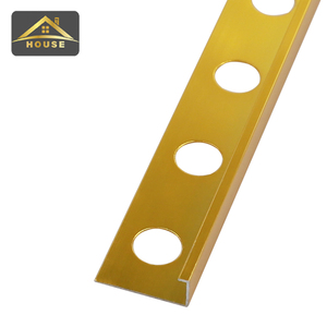 Moderno Profilo in Alluminio Dorato Lucido per Piastrelle, Bordo Dritto a 90 Gradi |   Striscia Metallica Decorativa Impermeabile e Resistente 2,5 Metri - Product Image 4