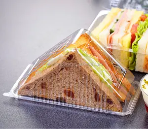 Vassoio a cuneo sandwich in plastica PET monouso antiappannamento