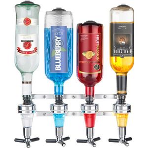 4本または6本のボトルカルーセルワイン/リキュールディスペンサー、回転クロムショットフロー - Product Image 2