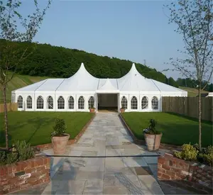 Tenda de alumínio para festas de casamento, tenda mista para eventos e exposições, pagode de fábrica para recepção ao ar livre