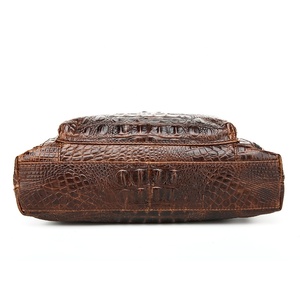 मानव व्यवसाय हैंडबैग के लिए थोक रेट्रो बैग क्रोकोडाइल त्वचा को जिपर स्ट्रैप ब्रीफकेस के साथ वास्तविक चमड़े के कंधे बैग चीन - Product Image 4