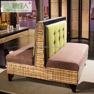 Cabina doble moderna para restaurante Hotel estilo de ocio botón tapizado tela tapizado en marco de madera para muebles de sala de estar - Product Image 2