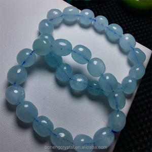 Venta al por mayor cristal natural Aquamarine irregular pulsera - Product Image 5