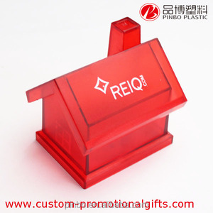 Gran alcancía <span class=keywords><strong>de</strong></span> plástico para niños, rojo transparente casa <span class=keywords><strong>de</strong></span> dinero <span class=keywords><strong>de</strong></span> banco/alcancía - Product Image 1
