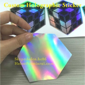 Custom Hologram Cubic Vinyl <strong>Sticker</strong>,3D Effect <strong>Printable</strong> Holographic Logo <strong>Stickers</strong> - Product Image 4