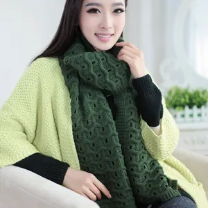 中国围巾厂专业针织女式围巾纯色时尚冬季亚克力保暖针织围巾