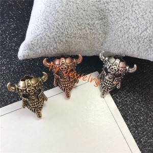 Vintage <span class=keywords><strong>Viking</strong></span> SkullヘルメットビーズDIYヘアアクセサリーブレスレットネックレスアクセサリー - Product Image 3