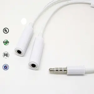 Cabo adaptador de entrada dupla av de 3.5mm, cabo adaptador de áudio