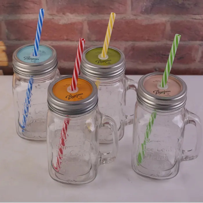 Thủy Tinh Mason Jar Với Xử Lý Cho Uống