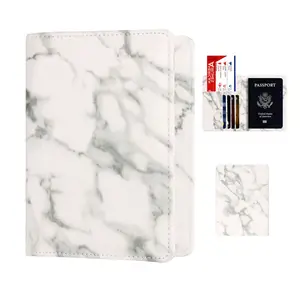 Wholesale Popular Marble Leather RFID Blocking Blank Travel Passport Holder